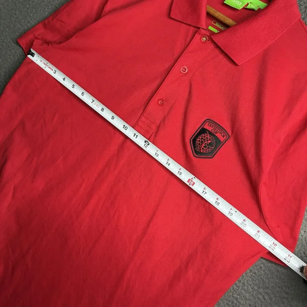 Hugo Boss Polo Shirt Mens Large Tavistock Cup Champions Red Lightweight